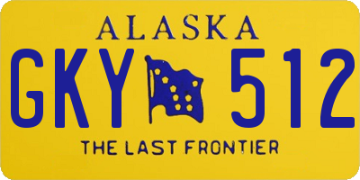 AK license plate GKY512