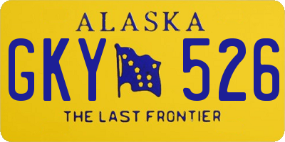 AK license plate GKY526