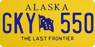 AK license plate GKY550