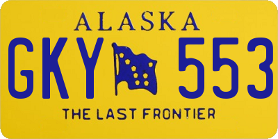 AK license plate GKY553