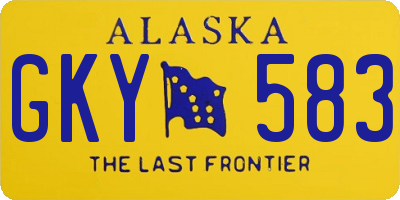 AK license plate GKY583