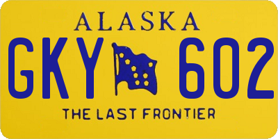 AK license plate GKY602