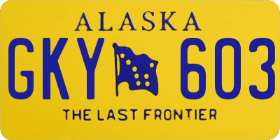 AK license plate GKY603