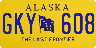 AK license plate GKY608