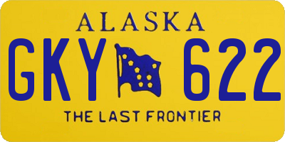 AK license plate GKY622