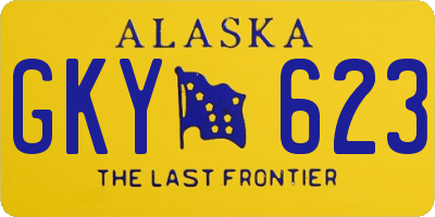 AK license plate GKY623