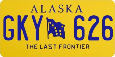 AK license plate GKY626