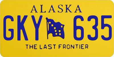 AK license plate GKY635