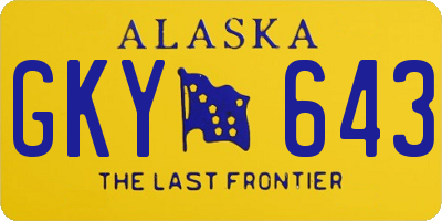 AK license plate GKY643