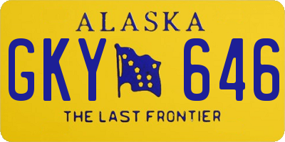AK license plate GKY646