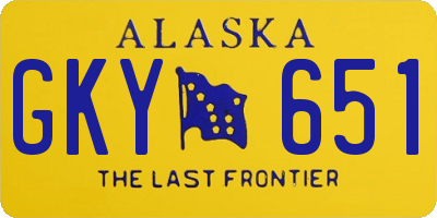 AK license plate GKY651