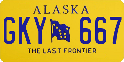 AK license plate GKY667