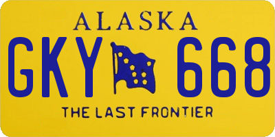AK license plate GKY668