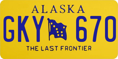 AK license plate GKY670