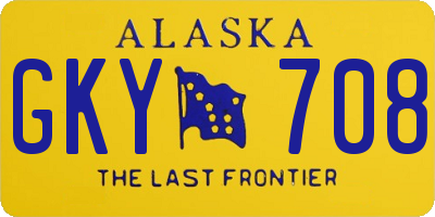 AK license plate GKY708