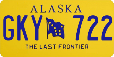 AK license plate GKY722
