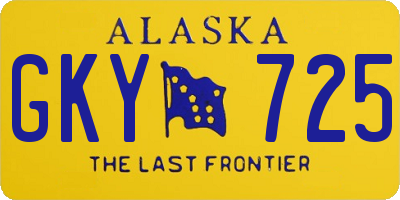 AK license plate GKY725