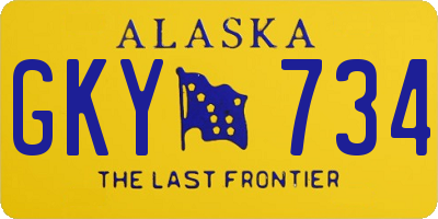 AK license plate GKY734