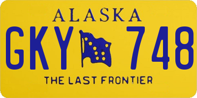 AK license plate GKY748