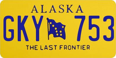 AK license plate GKY753