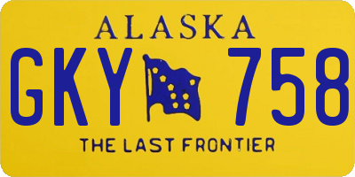 AK license plate GKY758