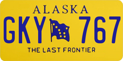 AK license plate GKY767