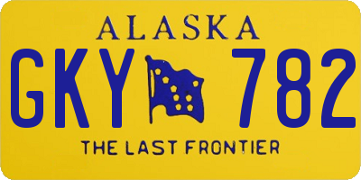 AK license plate GKY782