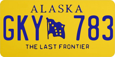 AK license plate GKY783