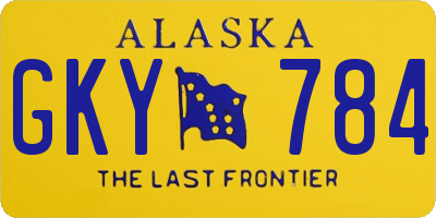 AK license plate GKY784