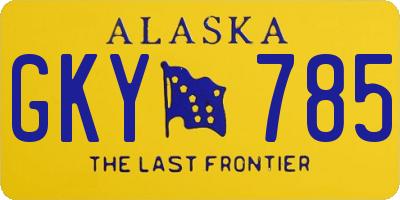 AK license plate GKY785
