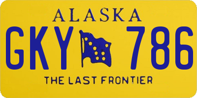 AK license plate GKY786