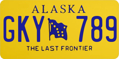 AK license plate GKY789