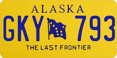 AK license plate GKY793
