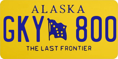 AK license plate GKY800