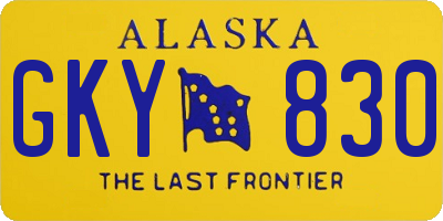AK license plate GKY830