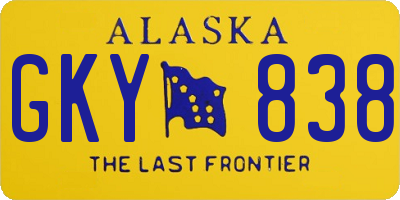 AK license plate GKY838