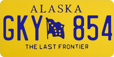 AK license plate GKY854