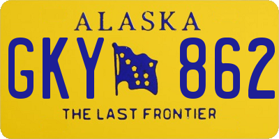 AK license plate GKY862