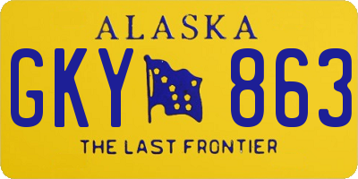 AK license plate GKY863