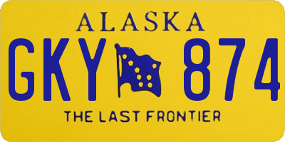 AK license plate GKY874