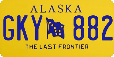 AK license plate GKY882
