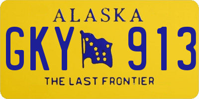 AK license plate GKY913