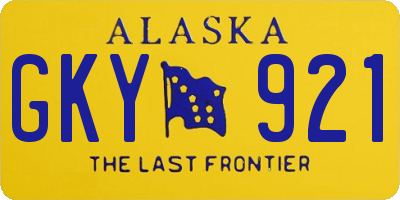 AK license plate GKY921