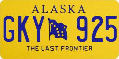 AK license plate GKY925