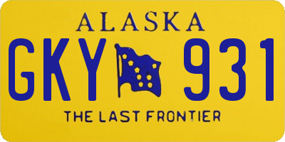 AK license plate GKY931