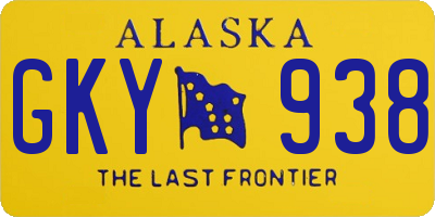 AK license plate GKY938