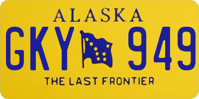 AK license plate GKY949