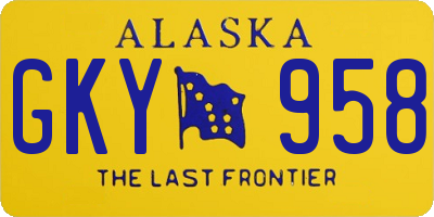 AK license plate GKY958