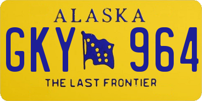 AK license plate GKY964