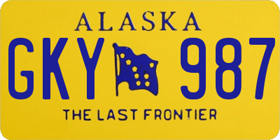 AK license plate GKY987